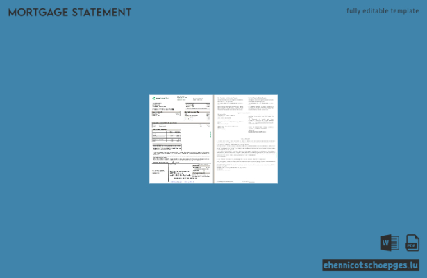 USA Associated Bank Hypothekenabrechnung, 2 Seiten, Beispielvorschau